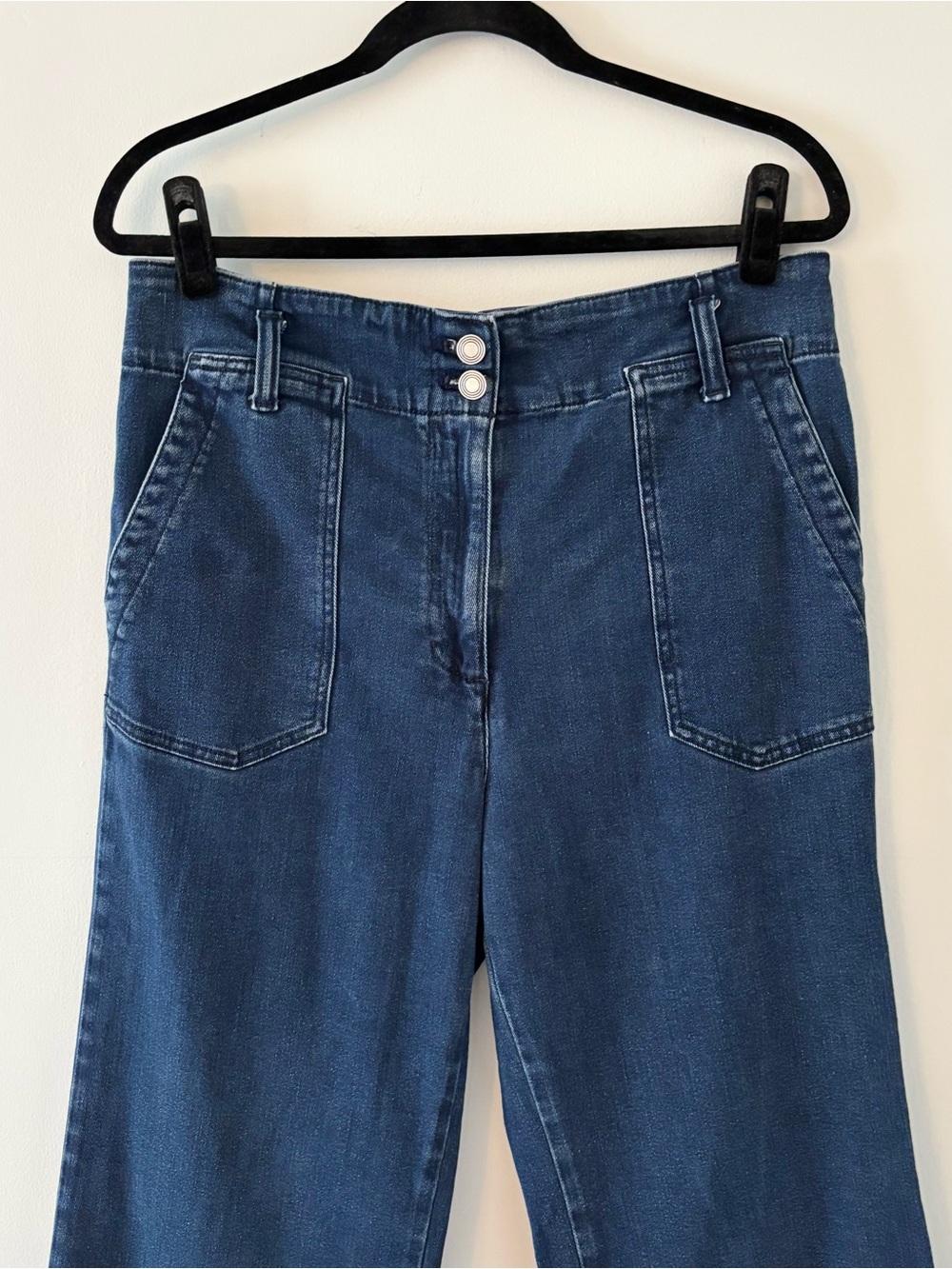 Maeve The Naomi High Rise Wide Leg Jeans Dark Wash Denim Stretch Anthropologie - Picture 3 of 6